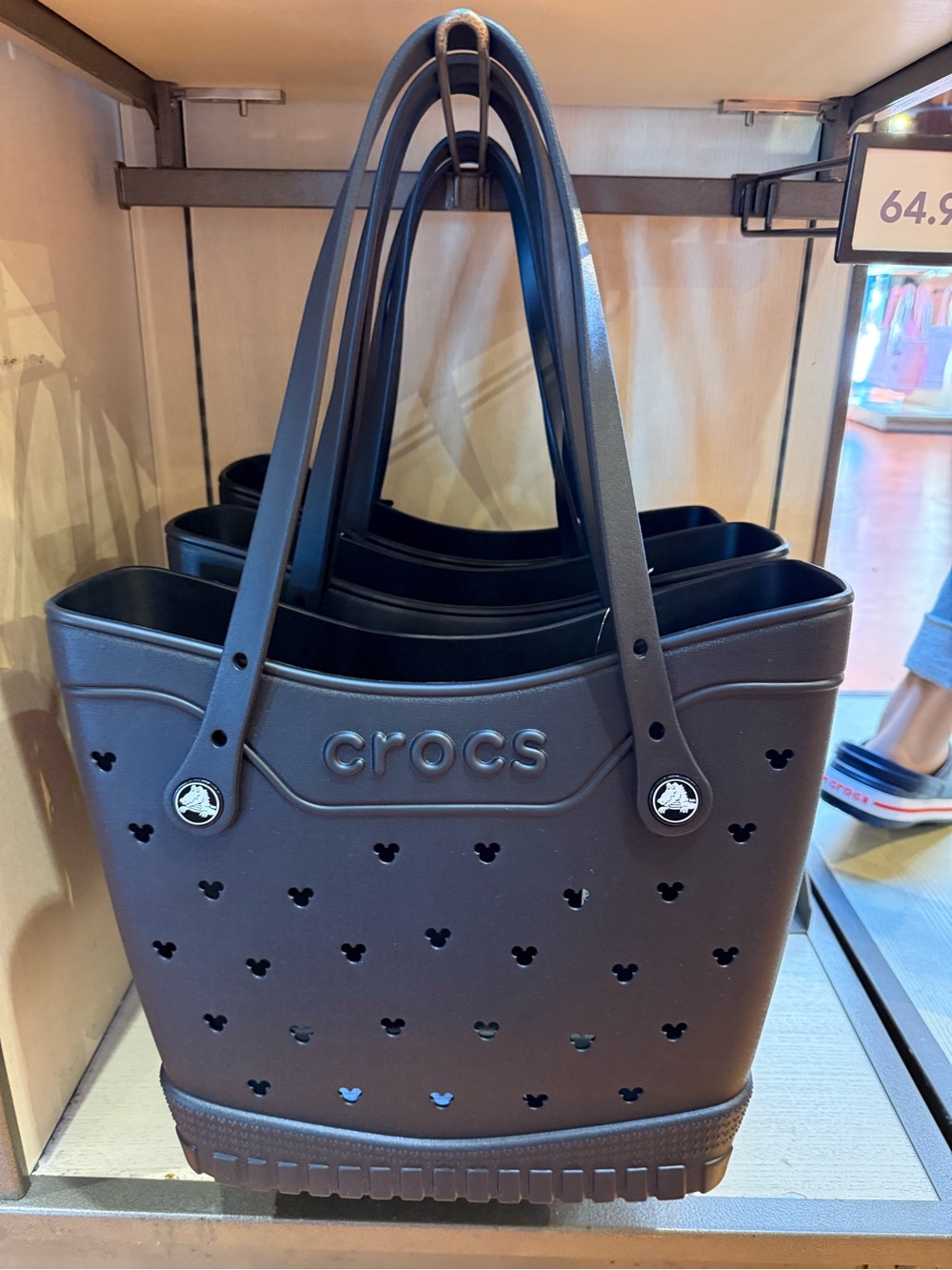 Disney mickey ears crocs tote black WDW 2026